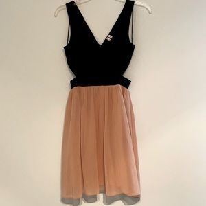 Cutout Pink and Black Mini Dress